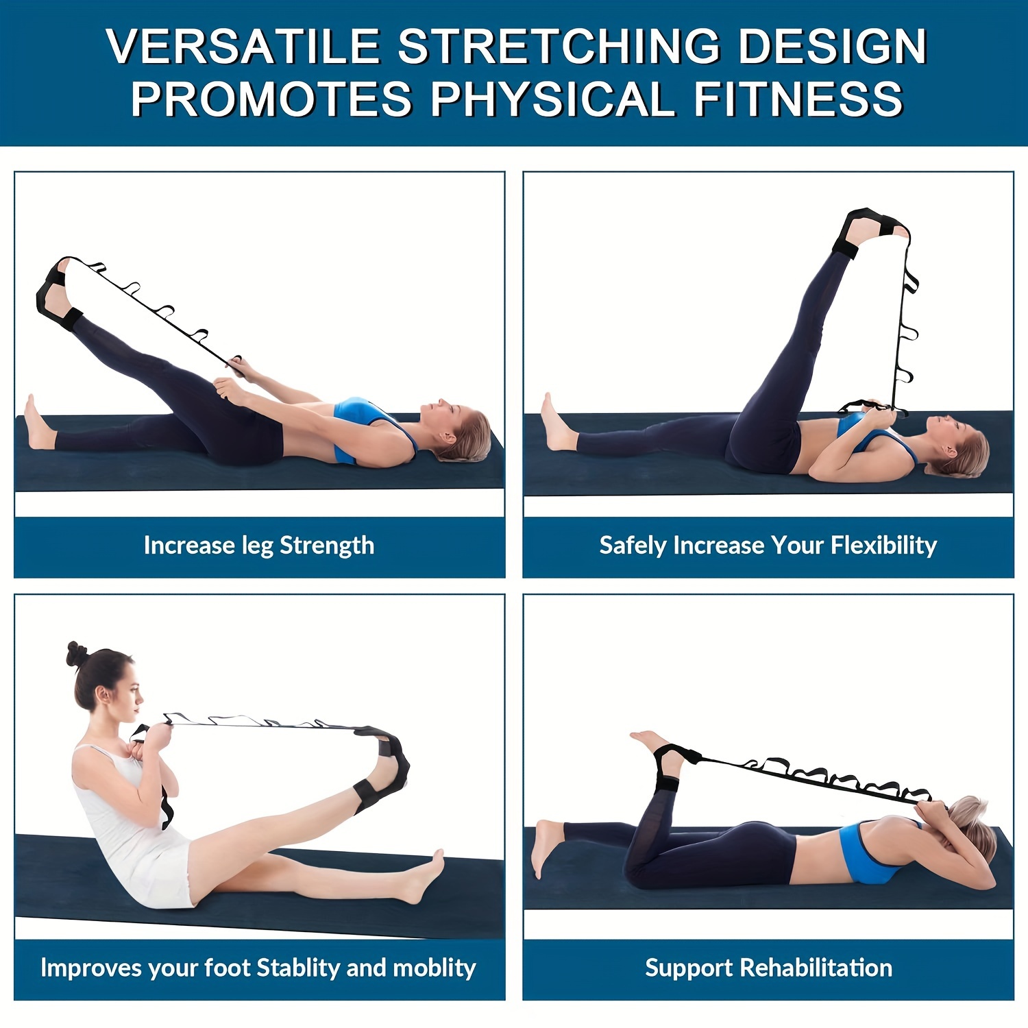 Segmented Yoga Stretch Strap A - đánh giá và giá Stretch Strap Yoga